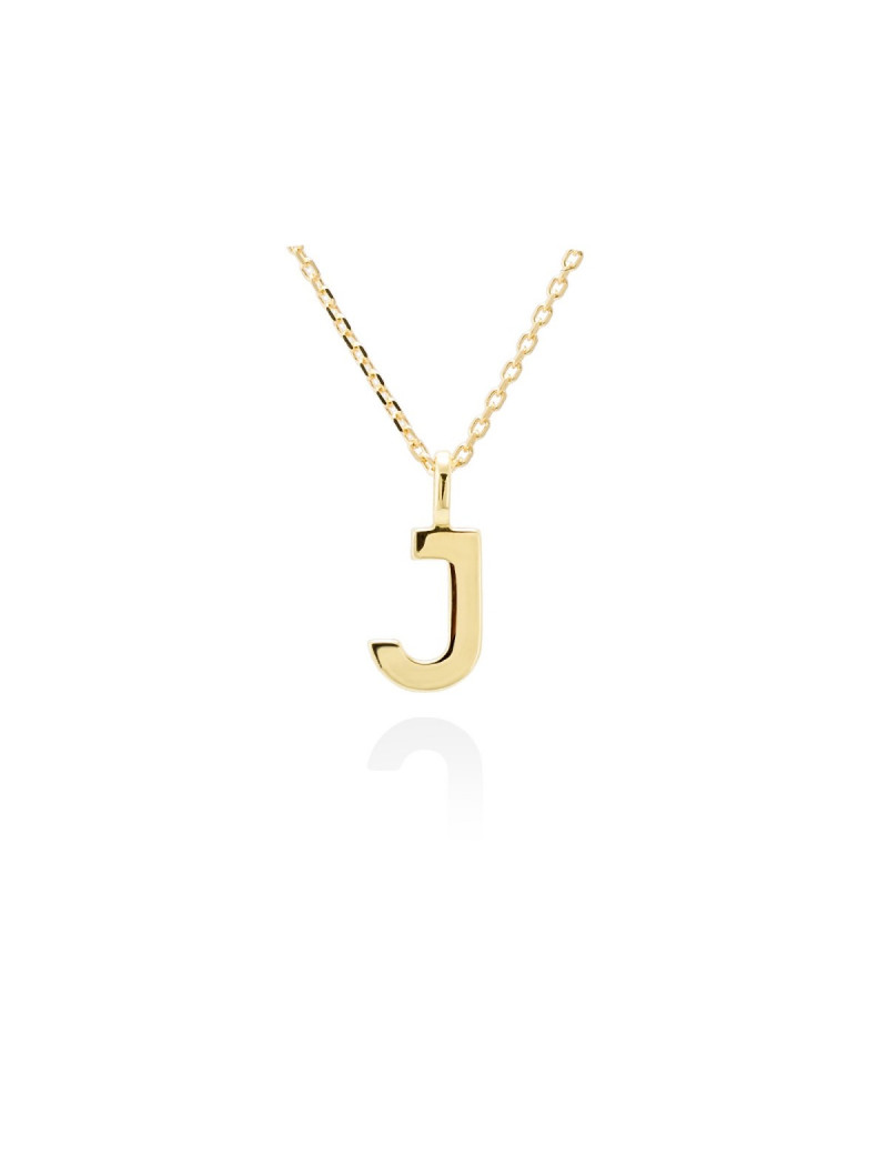 Collar letra J inicial oro amarillo 18k · Gargantilla "Letra J" 10 mm