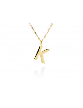 Collar letra K inicial oro amarillo 18k · Gargantilla "Letra K" 10 mm