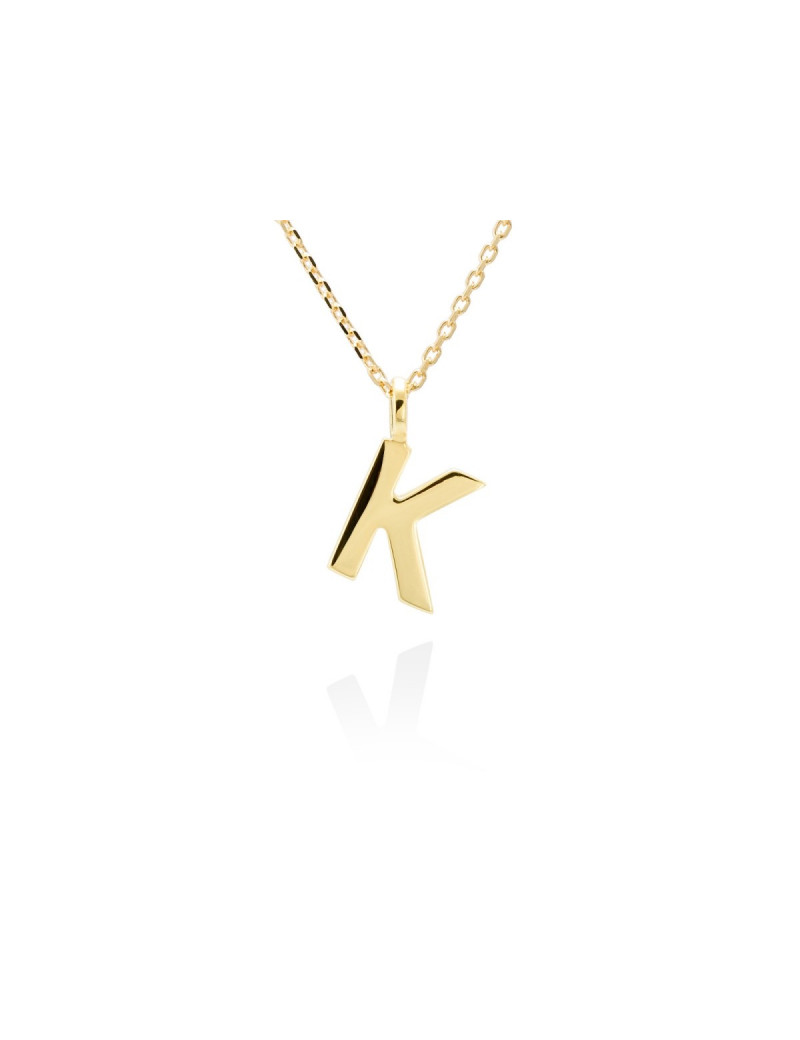 Collar letra K inicial oro amarillo 18k · Gargantilla "Letra K" 10 mm