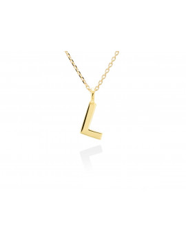 Collar letra L inicial oro amarillo 18k · Gargantilla "Letra L" 10 mm