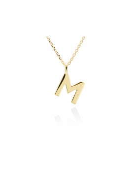 Collar letra M inicial oro amarillo 18k · Gargantilla "Letra M" 10 mm
