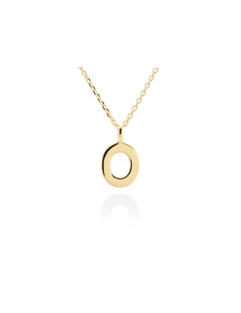 Collar letra O inicial oro amarillo 18k · Gargantilla "Letra O" 10 mm