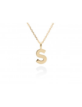 Collar letra S inicial oro amarillo 18k · Gargantilla "Letra S" 10 mm