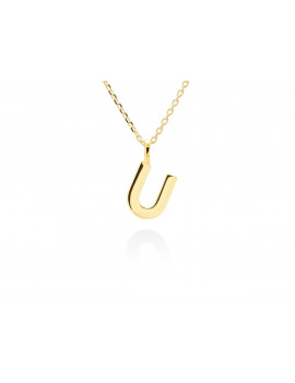 Collar letra U inicial oro amarillo 18k · Gargantilla "Letra U" 10 mm