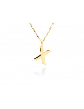 Collar letra X inicial oro amarillo 18k · Gargantilla "Letra X" 10 mm