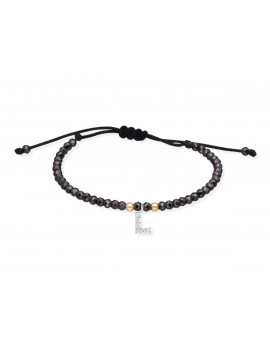 Pulsera Inicial L Oro Blanco 18k Diamantes Espinelas - Marga Mira
