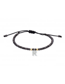 Pulsera Inicial R Oro Blanco 18k Diamantes Espinelas - Marga Mira