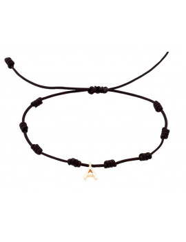 Pulsera de Inicial en Oro Amarillo 18k Seda Náutica - Marga Mira