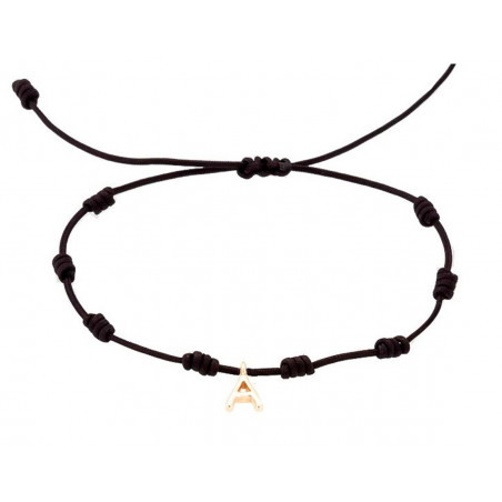 Pulsera de Inicial en Oro Amarillo 18k Seda Náutica - Marga Mira