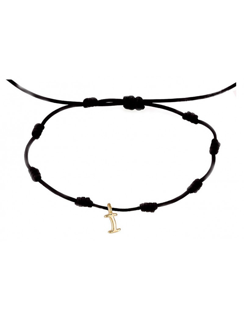 Pulsera Inicial I Oro Amarillo 18k Seda Náutica - Marga Mira