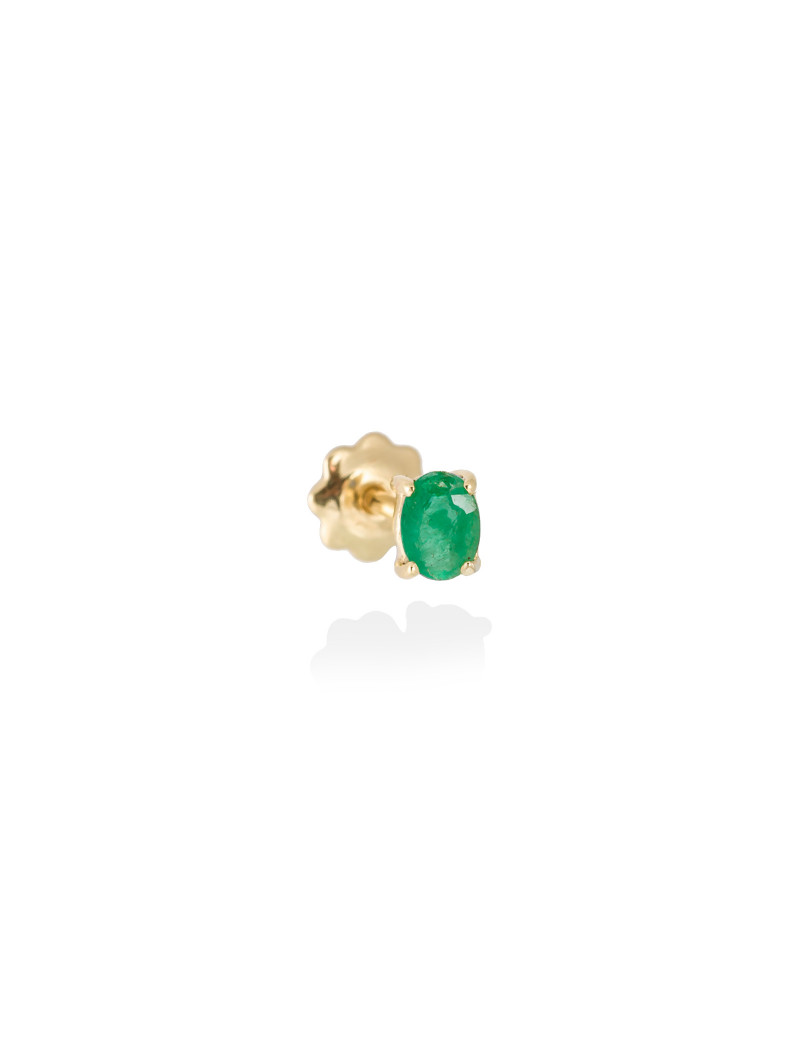 Piercing de Esmeralda Oval en Oro Amarillo 18k - Joyería Marga Mira