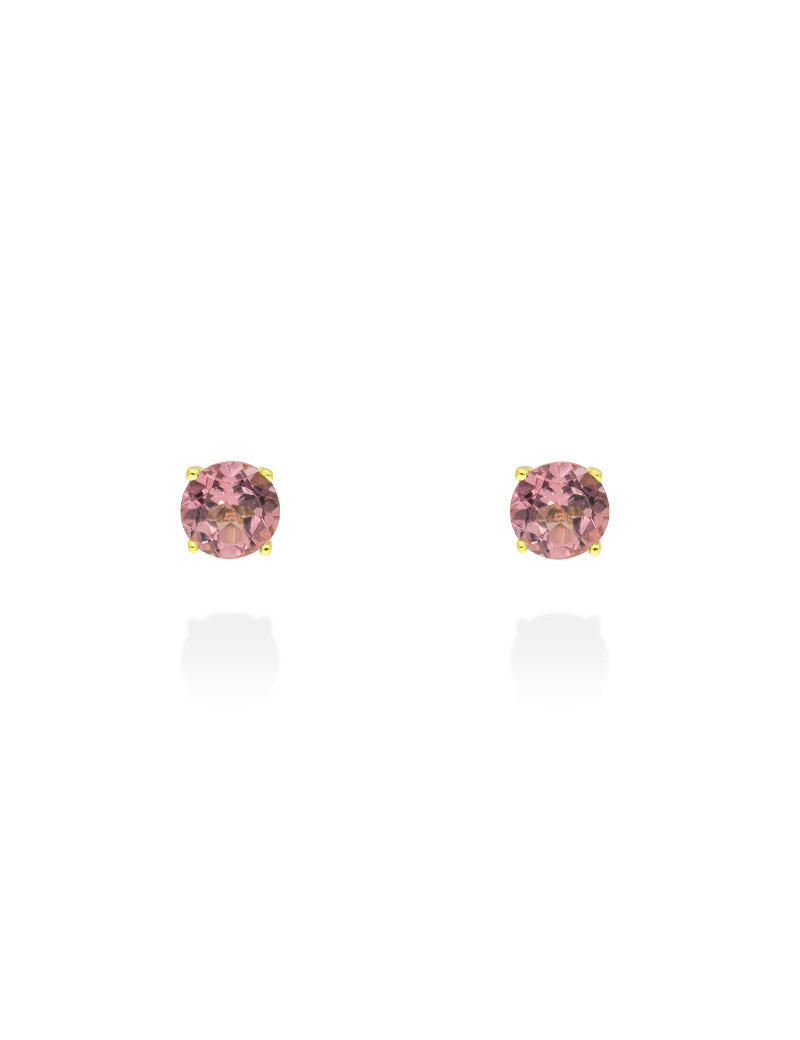 Pendientes de Turmalinas Rosa en Oro Amarillo 18k - Joyería Marga Mira
