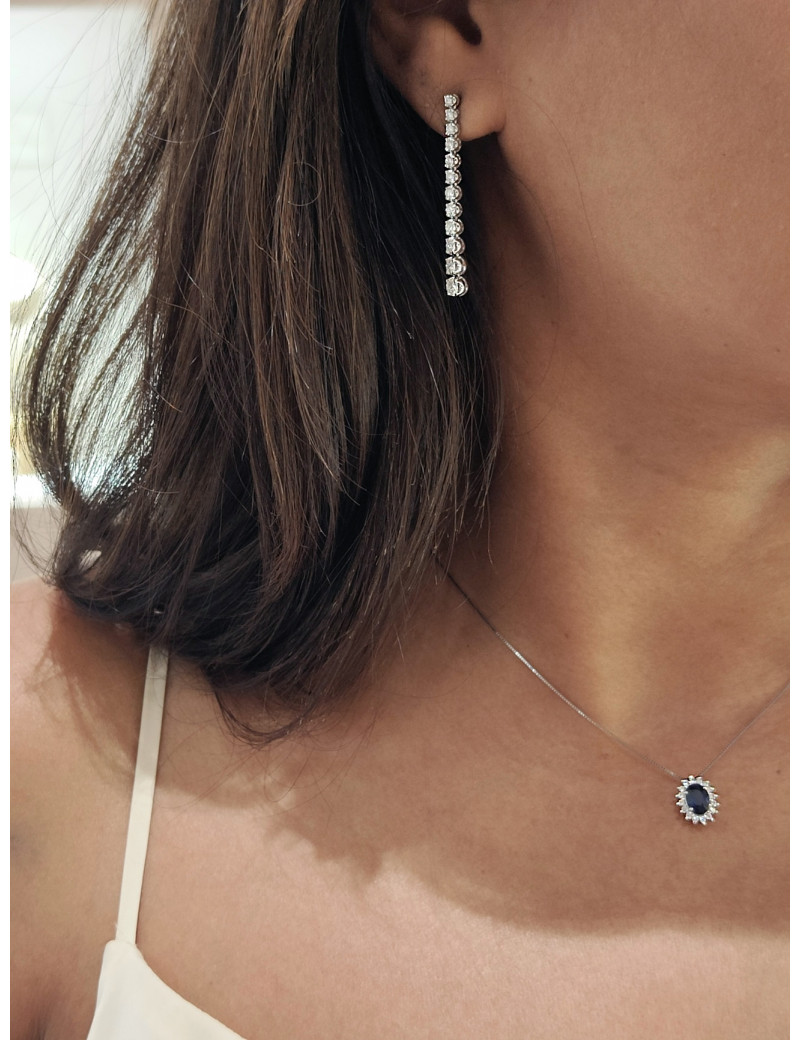 Pendientes de Diamantes 1,00 ct Oro Blanco 18k · Joyería Marga Mira
