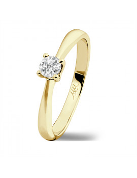 Berlín: Anillo de Diamante Solitario de 4 Garras en Oro Amarillo 18k