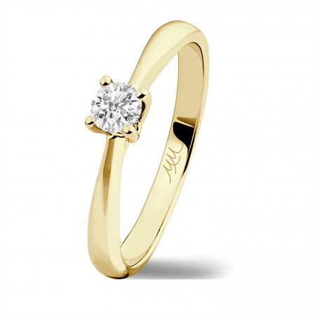 Berlín: Anillo de Diamante Solitario de 4 Garras en Oro Amarillo 18k