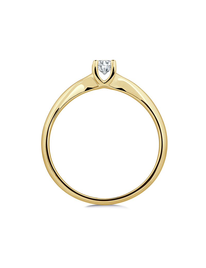 Berlín: Anillo de Diamante Solitario de 4 Garras en Oro Amarillo 18k
