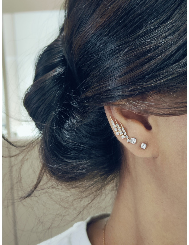 Pendientes de Diamantes Lanzas Escalonadas Oro Amarillo 18 kilates