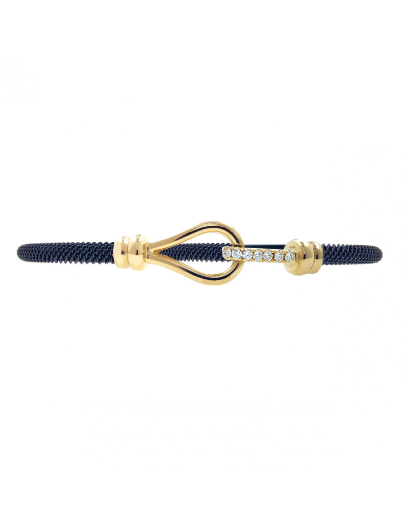 Pulsera de Diamantes con Cierre de Oro 18k y Acero Negro · Marga Mira