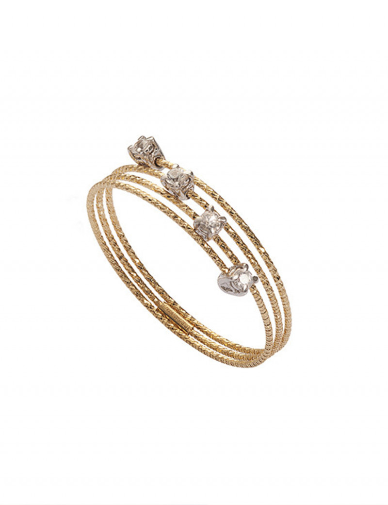 Cassiopea: Anillo Espiral de Oro 18k con Puntos de Luz · Marga Mira