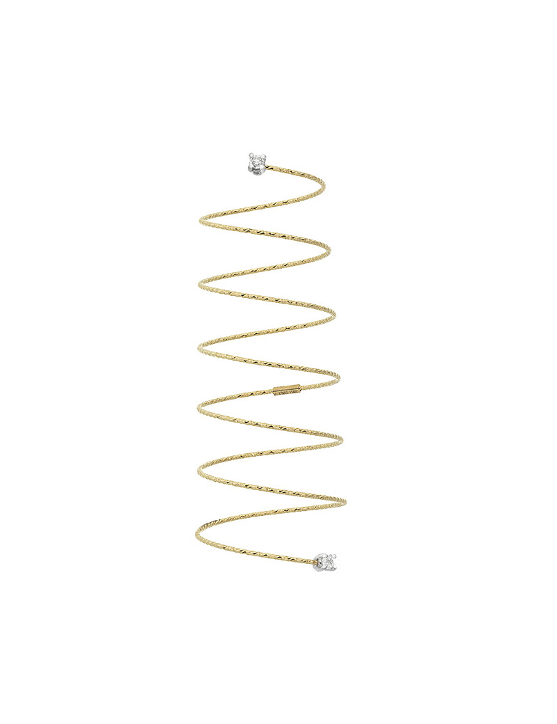 Silenzio: Anillo de Oro 18k Espiral con Circonitas. Oro Magic Wire