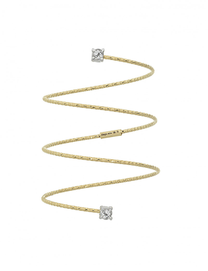 Silenzio: Anillo 1/2 Oro 18k con Circonitas. Anillo de Oro MagicWire