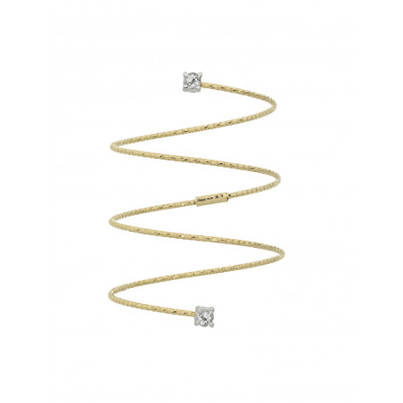 Silenzio: Anillo 1/2 Oro 18k con Circonitas. Anillo de Oro MagicWire