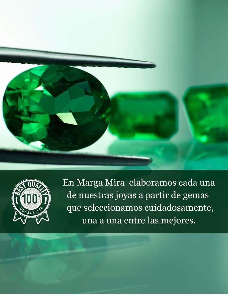 Ankara: Anillo Esmeralda 5x7mm Rectangular y Diamantes · Marga Mira