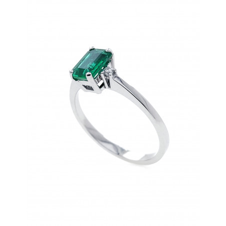 Ankara: Anillo Esmeralda 5x7mm Rectangular y Diamantes · Marga Mira