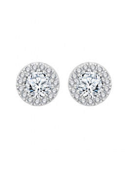 Pendientes de Diamantes Rosetón 0,39 ct · Oro Blanco 18 Kilates