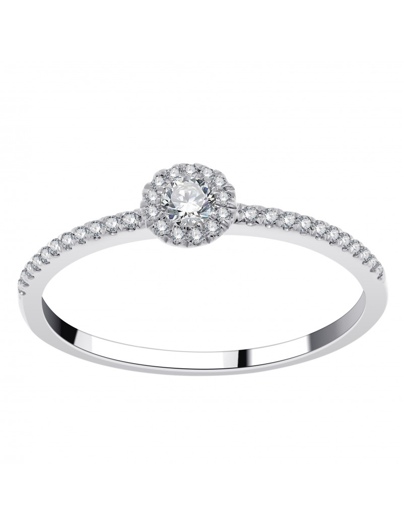 Anillo de Diamantes Rosetón 0,22ct  Oro Blanco 18k  · Marga Mira