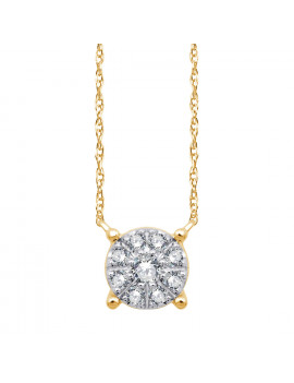 Gargantilla de Diamantes Rosetón 0,19 ct · Oro Amarillo 18 kilates