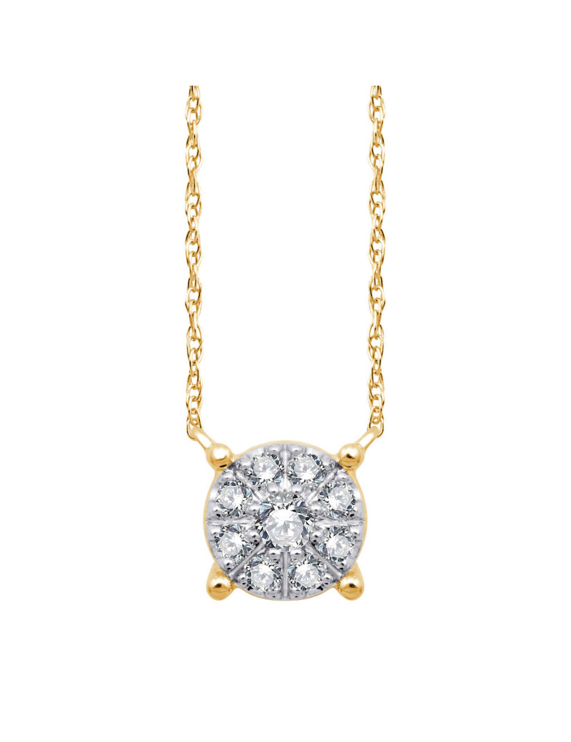 Gargantilla de Diamantes Rosetón 0,19 ct · Oro Amarillo 18 kilates