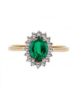 Victoria: Anillo de Esmeralda7x5 mm · Diamantes Orla · Oro Amarillo 18k