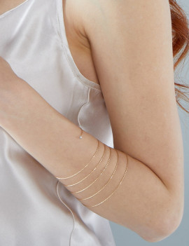 Pulsera Fina Espiral Flexible Oro 18k · 5 Vueltas · Joyería Marga Mira