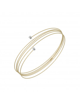 Pulsera Silenzio en oro amarillo 18k con cinco vueltas y circonitas