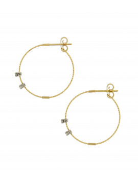 Silenzio Pendientes de Aros en Oro 18k con Circonitas · Marga Mira