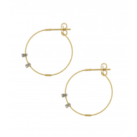 Silenzio Pendientes de Aros en Oro 18k con Circonitas · Marga Mira