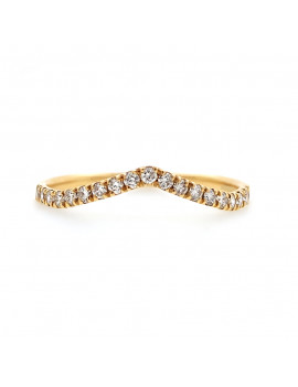 Dasha: Anillo V de Diamantes 0,21 ct Oro Amarillo 18k