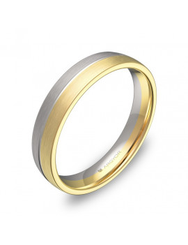 Anillo de Oro Bicolor 18k. Anchura 4mm · Joyería Marga Mira