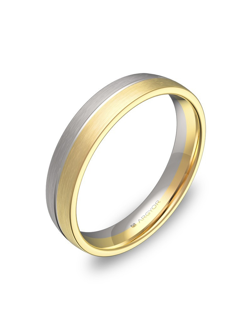 Anillo de Oro Bicolor 18k. Anchura 4mm · Joyería Marga Mira