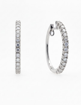 Amelia: Pendientes Aros de Diamantes en Oro Blanco 18k · Marga Mira
