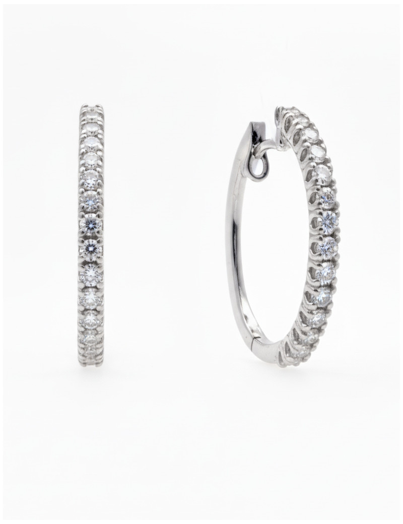Amelia: Pendientes Aros de Diamantes en Oro Blanco 18k · Marga Mira