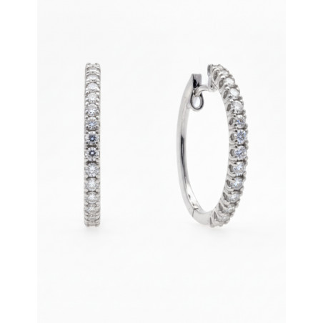 Amelia: Pendientes Aros de Diamantes en Oro Blanco 18k · Marga Mira