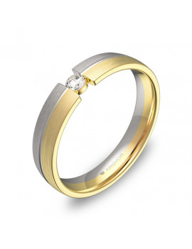 Anillo de Oro Bicolor 18k. Anchura 4mm · Joyería Marga Mira