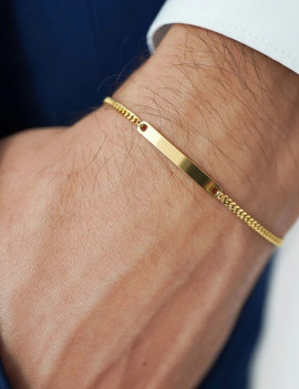 Pulsera Barbada de Oro 18k · Brazalete Oro Macizo 17,5 cm