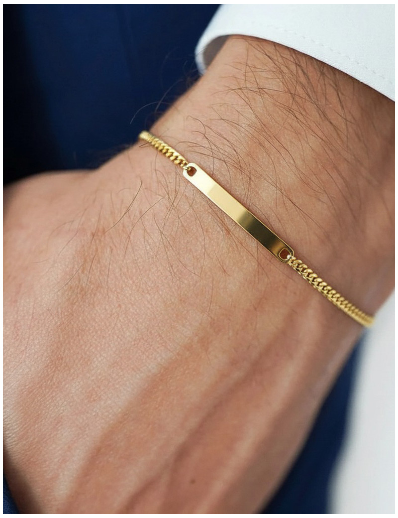 Pulsera Barbada de Oro 18k · Brazalete Oro Macizo 17,5 cm