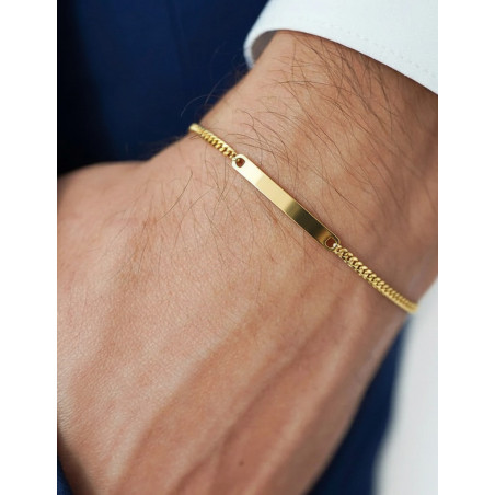 Pulsera Barbada de Oro 18k · Brazalete Oro Macizo 17,5 cm