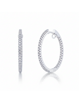 Rebecca: Pendientes Aros de Diamantes en Oro Blanco 18 kilates