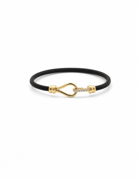 Pulsera de Diamantes con Cierre de Oro 18k y Acero Negro · Marga Mira