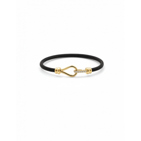 Pulsera de Diamantes con Cierre de Oro 18k y Acero Negro · Marga Mira